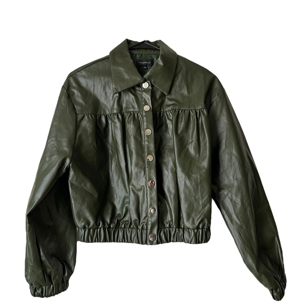 Revolve Majorelle Kai silver button closure Jacket in Olive‎ Green - Picture 2 of 12